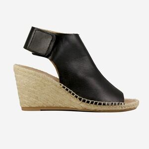 Maypol Black Leather Espadrille